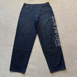 Vintage Iceberg Jeans Mens 38/35 Blue Faded Loose Baggy Hip Hop Spell Out Italy